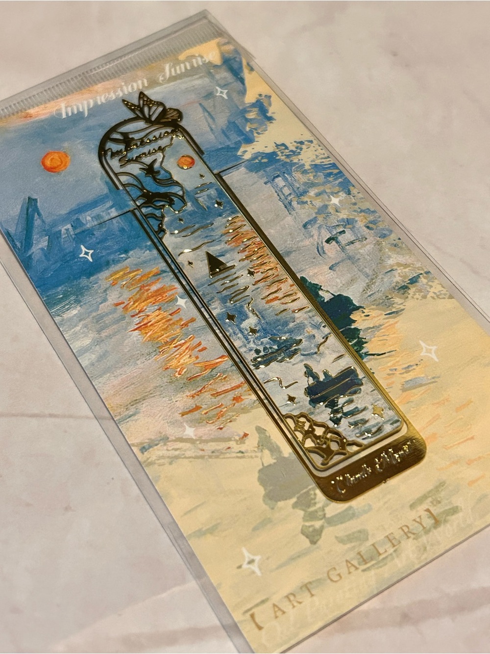 Art Gallery Claude Monet Inspired Impression Sunrise Metal Bookmark